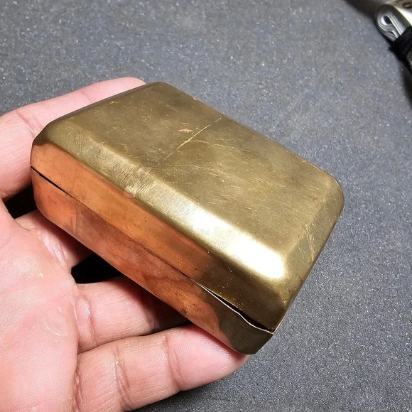 Vintage Small Brass Trinket Keep Sake  Box Made In India 2" × 3" × 1" - Picture 1 of 11